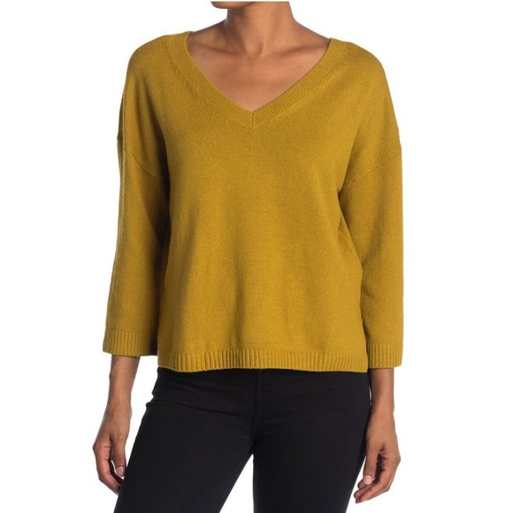 Madewell Sweaters - Madewell Mustard Double-V Pullover Large